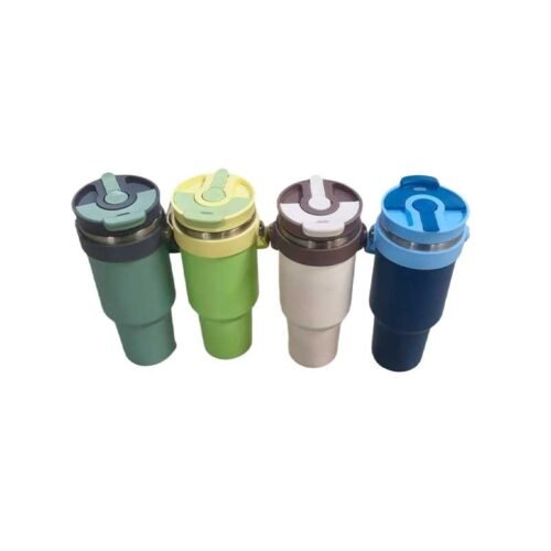 NS13715BL2.jpg Stainless Steel Thermos Bottle with Straw (Random Colour)