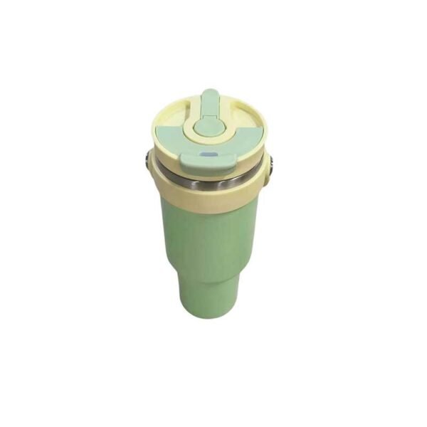 Stainless Steel Thermos Bottle with Straw (Random Colour)