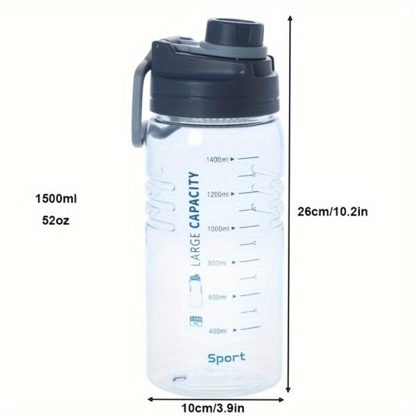 1.5L Wide-Mouth Leak-Proof Sports Water Bottle