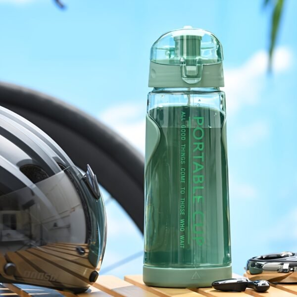 Leak-Resistant Sports Straw Bottle with Carry Handle