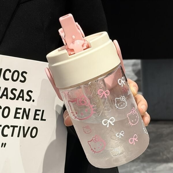 Sanrio Hello Kitty Pink Straw Tumbler with Handle