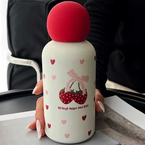 350ml Strawberry Heart Thermal Tumbler