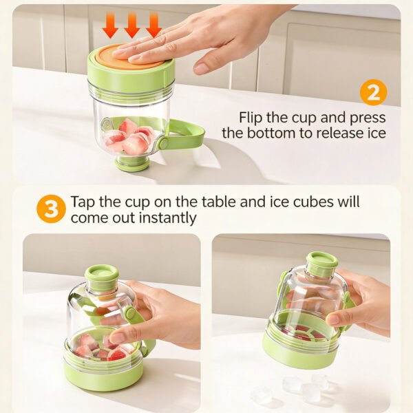 Portable Ice Cube Maker Bottle with Storage Jug