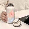 400ml Floral 304 Stainless Steel Vacuum Milk Cup