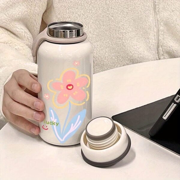 400ml Floral 304 Stainless Steel Vacuum Milk Cup