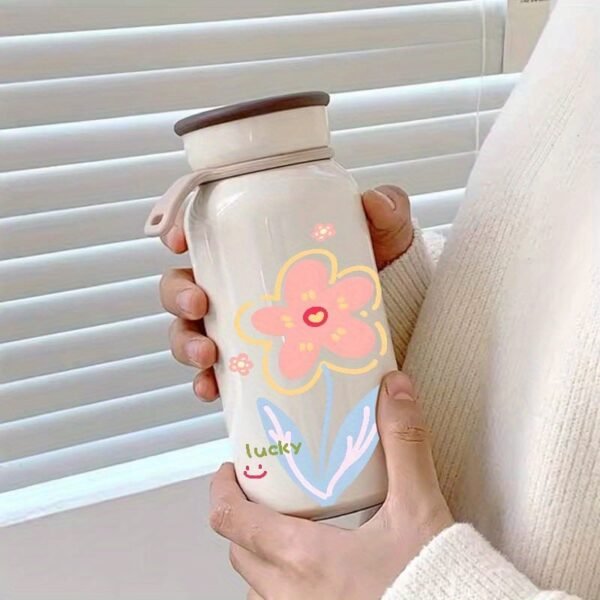 400ml Floral 304 Stainless Steel Vacuum Milk Cup