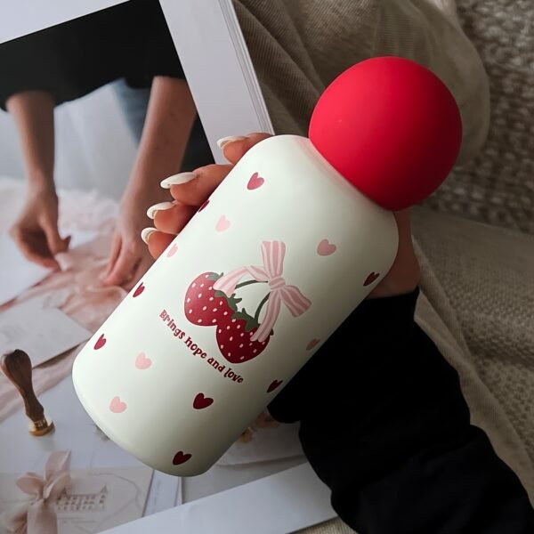 350ml Strawberry Heart Thermal Tumbler