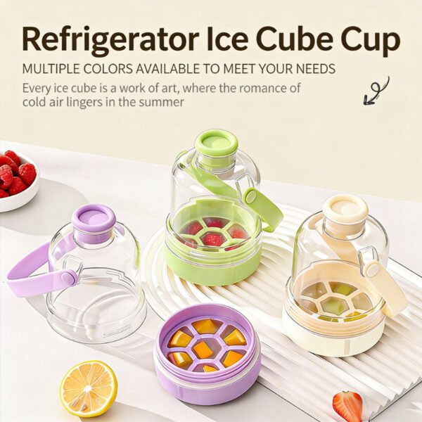 Portable Ice Cube Maker Bottle with Storage Jug