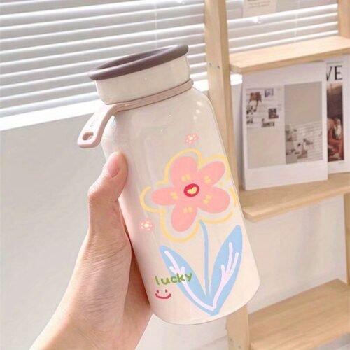 400ml Floral 304 Stainless Steel Vacuum Milk Cup