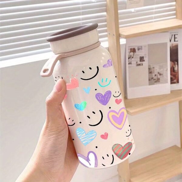 400ml Happy Face Stainless Steel Insulated Cup with Lanyard