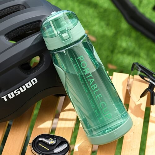 Leak-Resistant Sports Straw Bottle with Carry Handle
